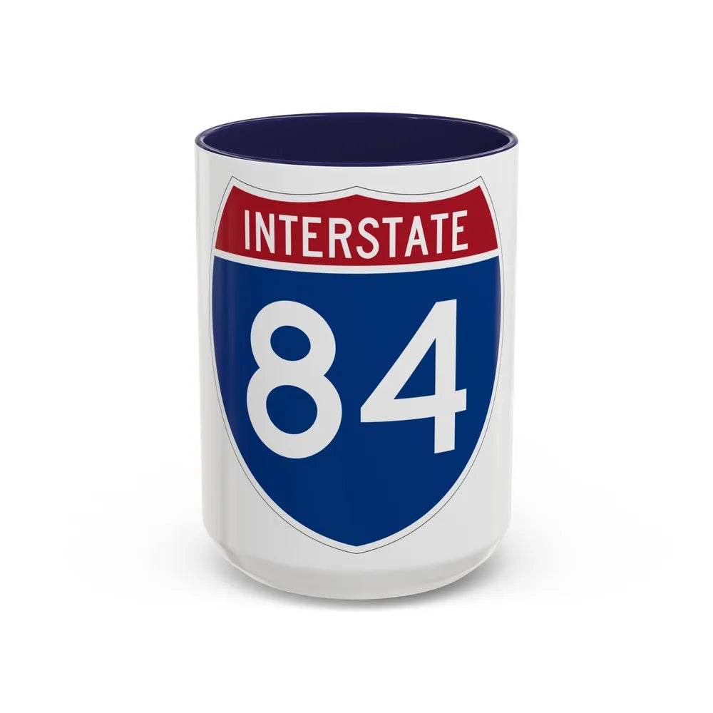 Interstate 84 Oregon Utah (U.S. Highways) Accent Coffee Mug-15oz-Navy-Go Mug Yourself