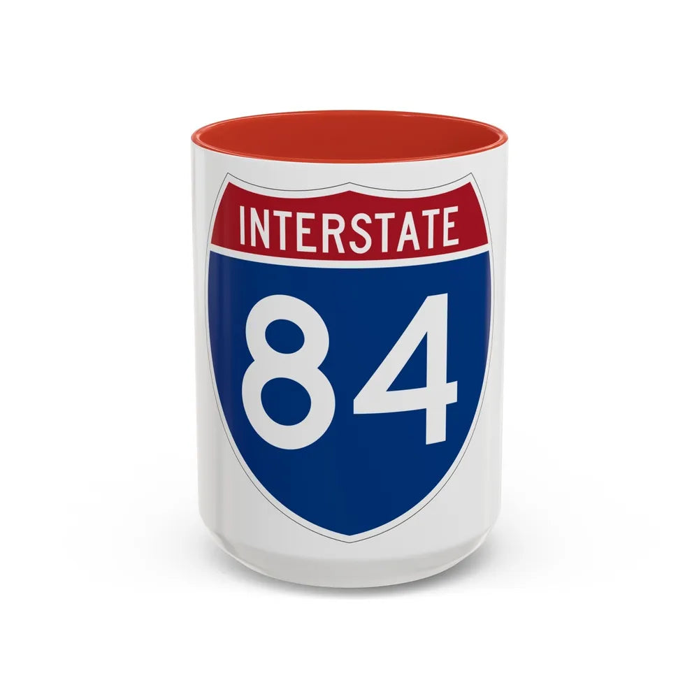 Interstate 84 Oregon Utah (U.S. Highways) Accent Coffee Mug-15oz-Red-Go Mug Yourself