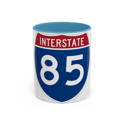 Interstate 85 (U.S. Highways) Accent Coffee Mug-11oz-Light Blue-Go Mug Yourself