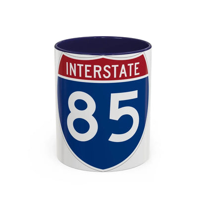 Interstate 85 (U.S. Highways) Accent Coffee Mug-11oz-Navy-Go Mug Yourself