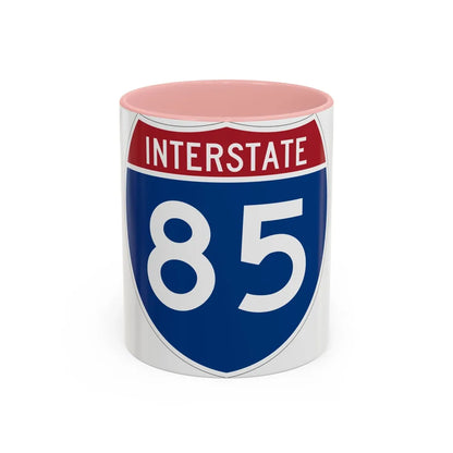 Interstate 85 (U.S. Highways) Accent Coffee Mug-11oz-Pink-Go Mug Yourself