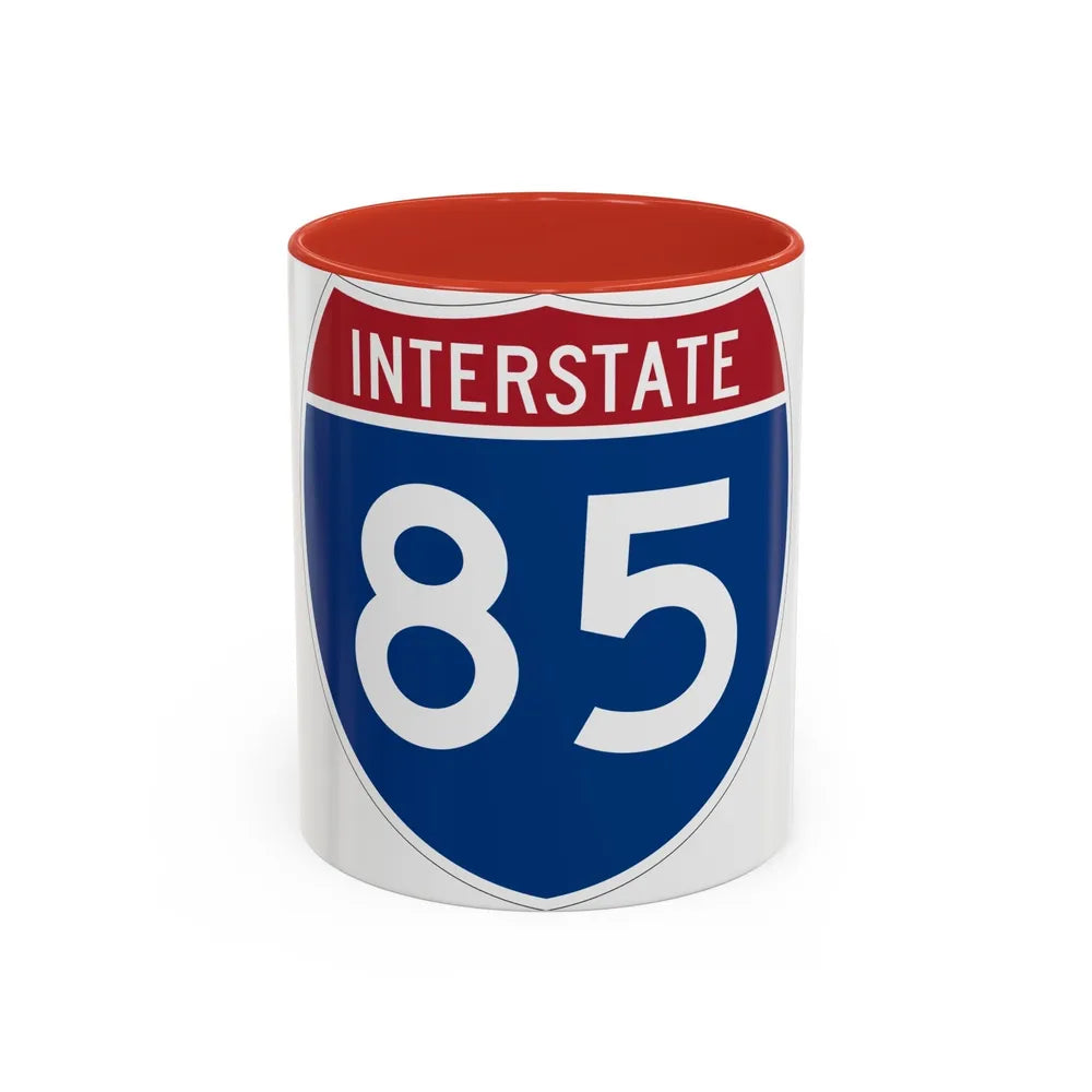 Interstate 85 (U.S. Highways) Accent Coffee Mug-11oz-Red-Go Mug Yourself