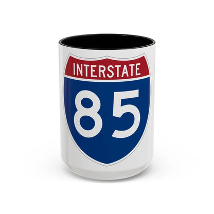 Interstate 85 (U.S. Highways) Accent Coffee Mug-15oz-Black-Go Mug Yourself