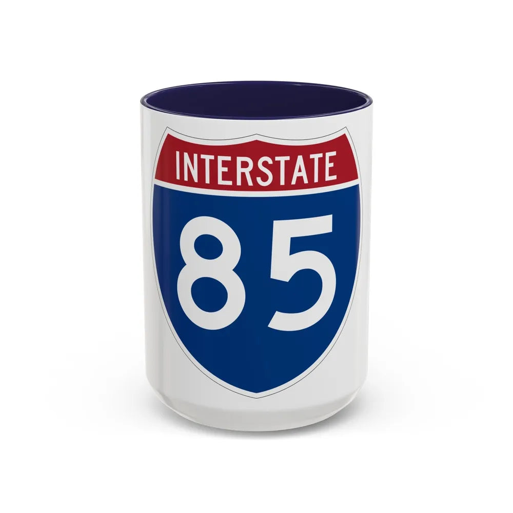 Interstate 85 (U.S. Highways) Accent Coffee Mug-15oz-Navy-Go Mug Yourself