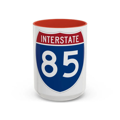 Interstate 85 (U.S. Highways) Accent Coffee Mug-15oz-Red-Go Mug Yourself