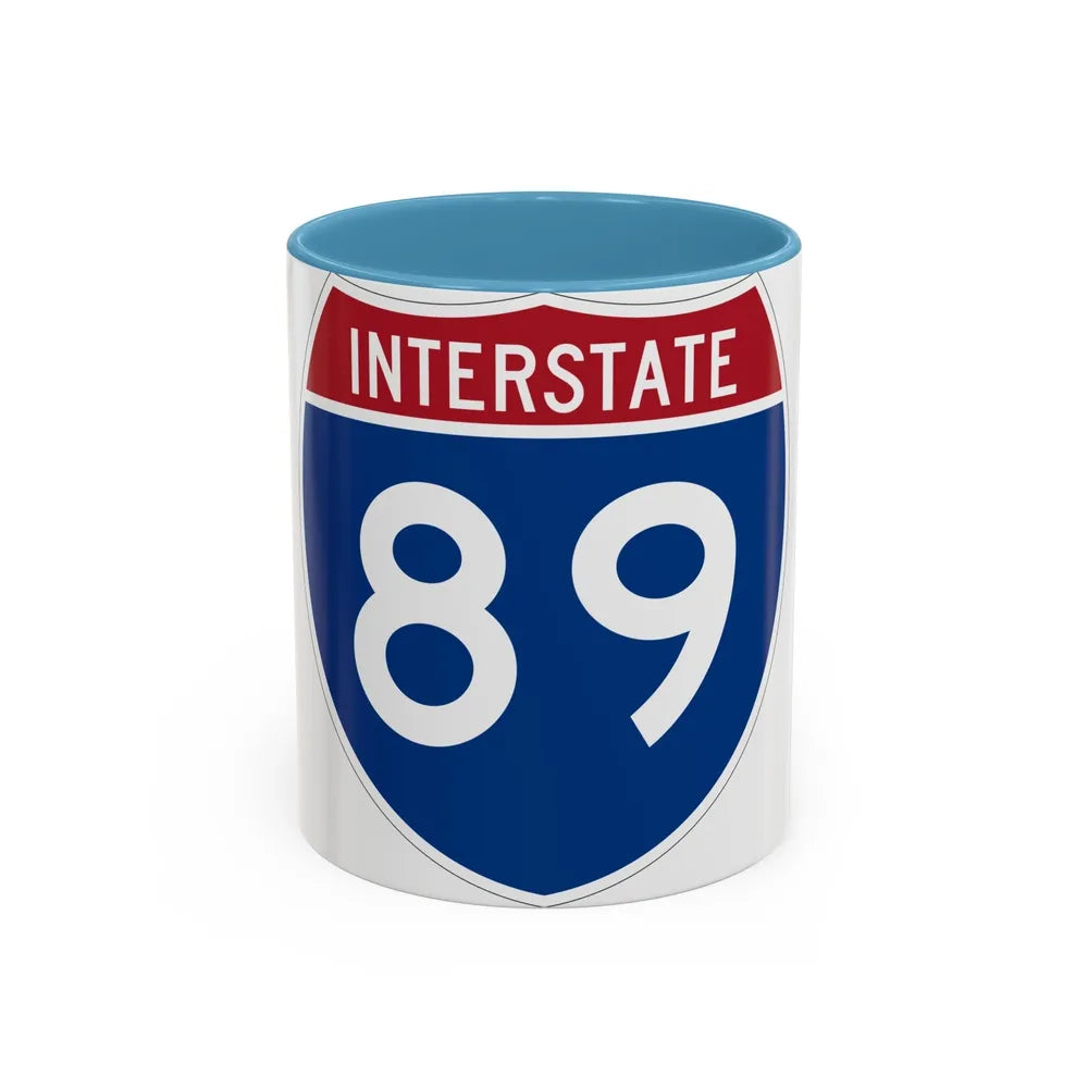 Interstate 89 (U.S. Highways) Accent Coffee Mug-11oz-Light Blue-Go Mug Yourself