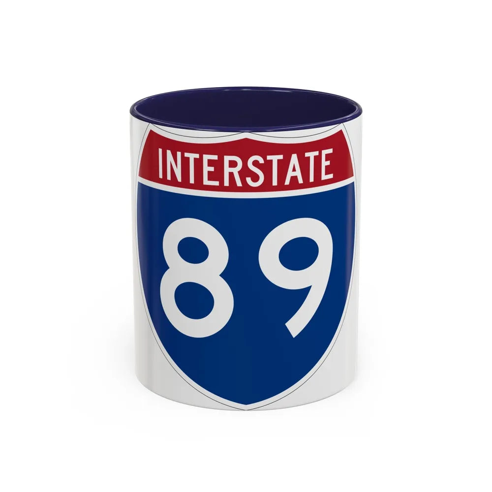 Interstate 89 (U.S. Highways) Accent Coffee Mug-11oz-Navy-Go Mug Yourself