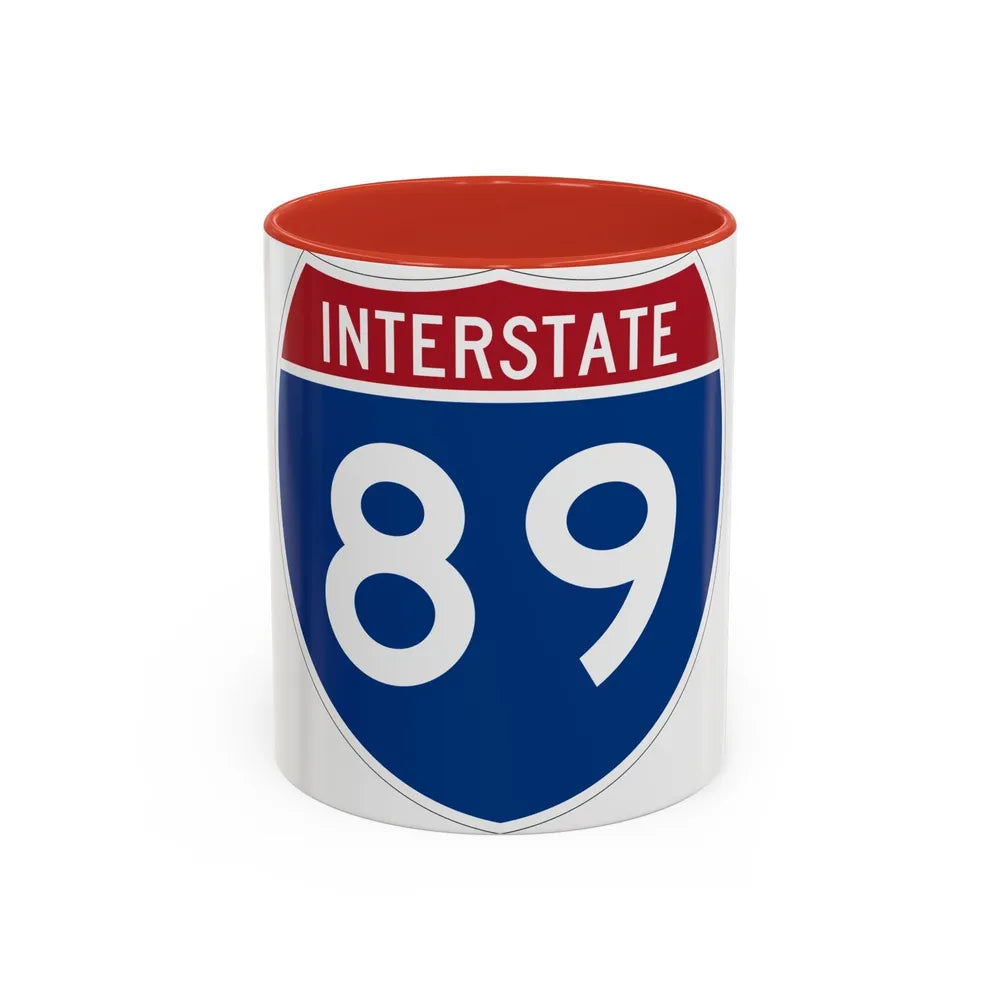 Interstate 89 (U.S. Highways) Accent Coffee Mug-11oz-Red-Go Mug Yourself