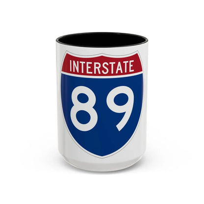 Interstate 89 (U.S. Highways) Accent Coffee Mug-15oz-Black-Go Mug Yourself