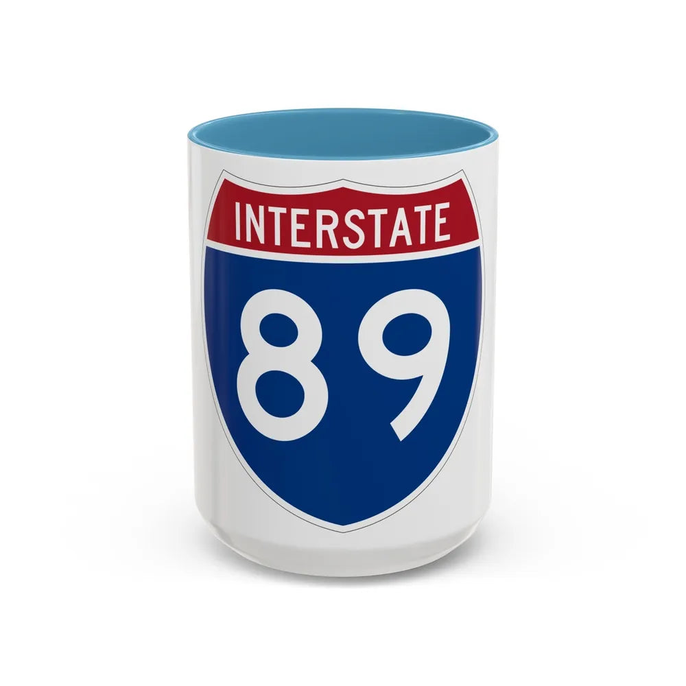 Interstate 89 (U.S. Highways) Accent Coffee Mug-15oz-Light Blue-Go Mug Yourself