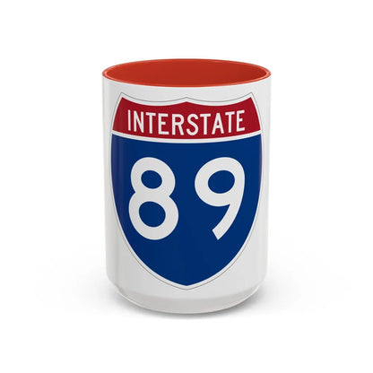 Interstate 89 (U.S. Highways) Accent Coffee Mug-15oz-Red-Go Mug Yourself