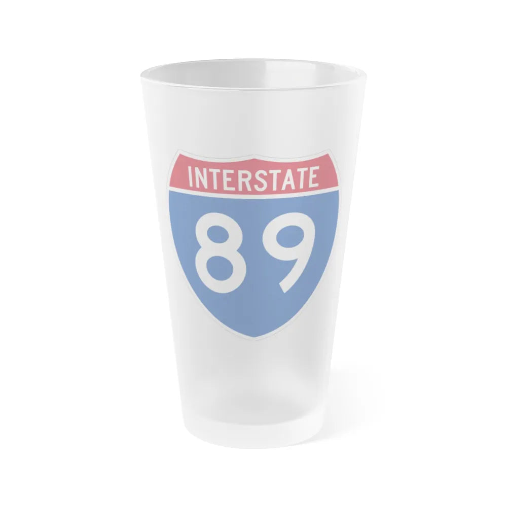 Interstate 89 (U.S. Highways) Frosted Pint Glass 16oz-16oz-Frosted-Go Mug Yourself