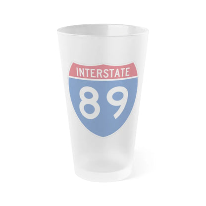 Interstate 89 (U.S. Highways) Frosted Pint Glass 16oz-16oz-Frosted-Go Mug Yourself