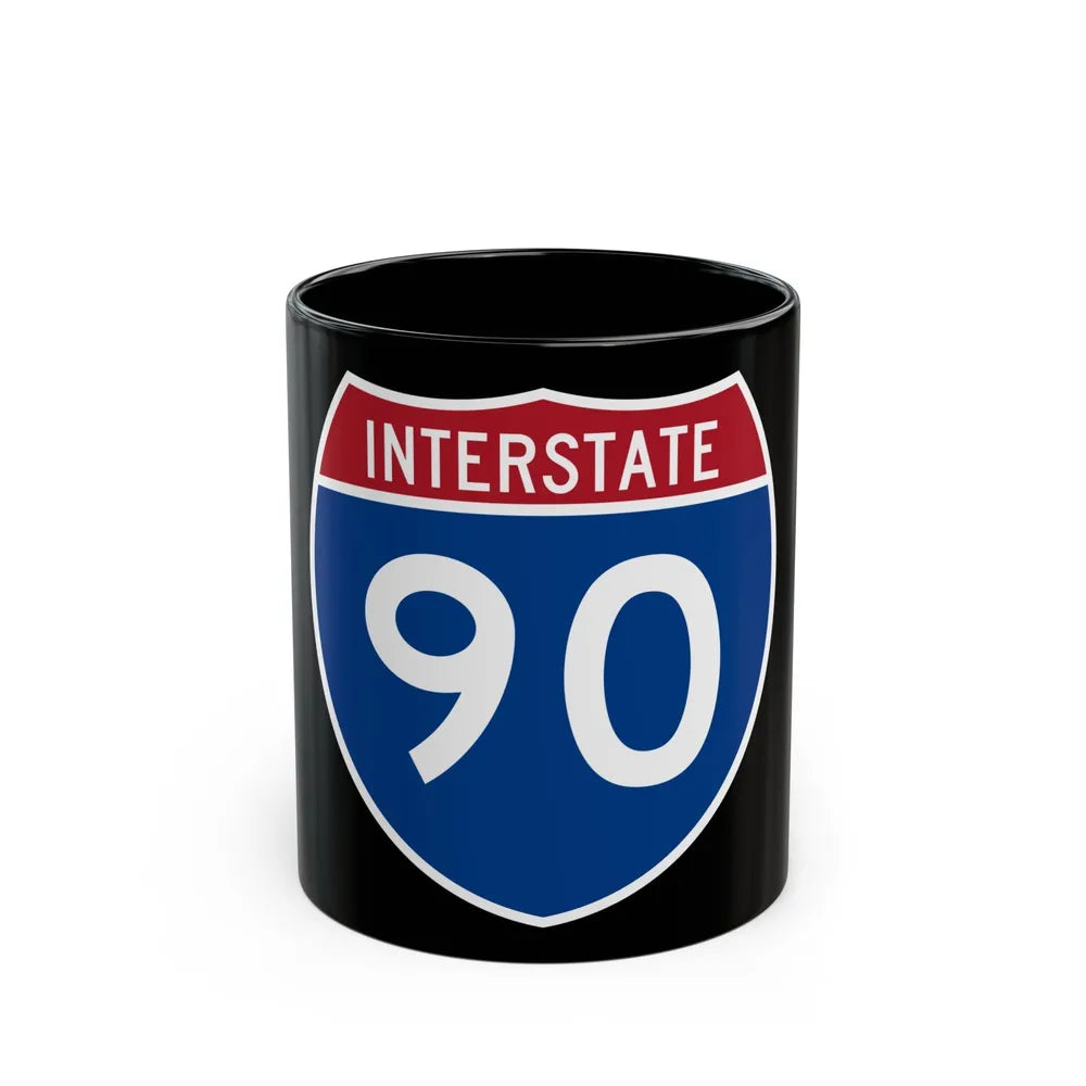 Interstate 90 (U.S. Highways) Black Coffee Mug-11oz-Go Mug Yourself