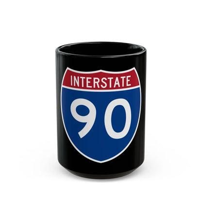 Interstate 90 (U.S. Highways) Black Coffee Mug-15oz-Go Mug Yourself