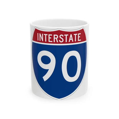 Interstate 90 (U.S. Highways) White Coffee Mug-11oz-Go Mug Yourself