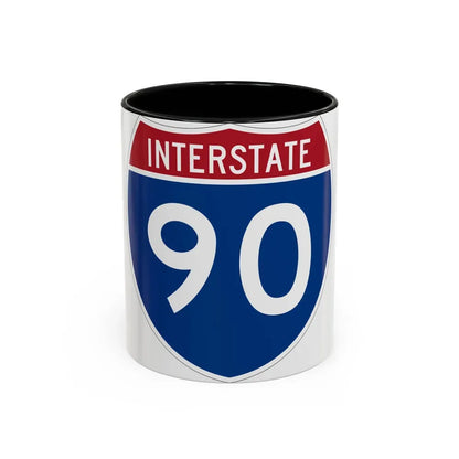 Interstate 90 (U.S. Highways) Accent Coffee Mug 11oz Black - Go Mug Yourself