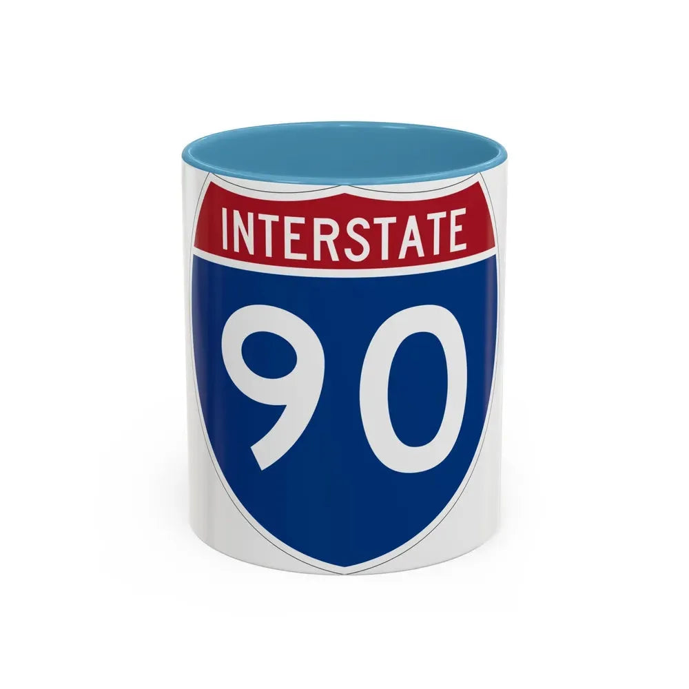 Interstate 90 (U.S. Highways) Accent Coffee Mug 11oz Light Blue - Go Mug Yourself