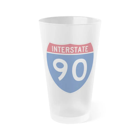 Interstate 90 (U.S. Highways) Frosted Pint Glass 16oz 16oz Frosted - Go Mug Yourself