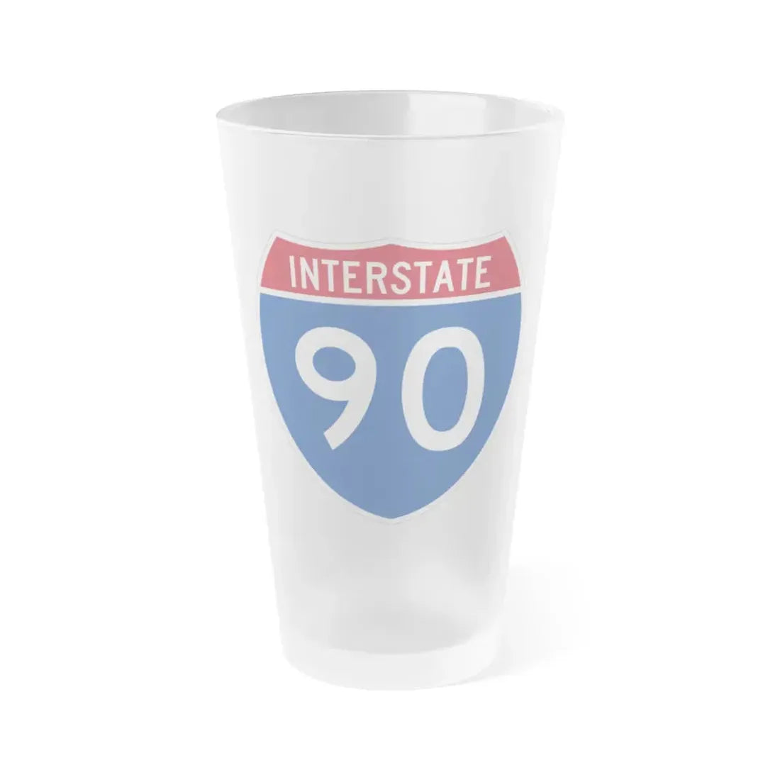 Interstate 90 (U.S. Highways) Frosted Pint Glass 16oz 16oz Frosted - Go Mug Yourself