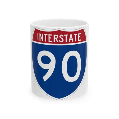 Interstate 90 (U.S. Highways) White Coffee Mug 11oz - Go Mug Yourself