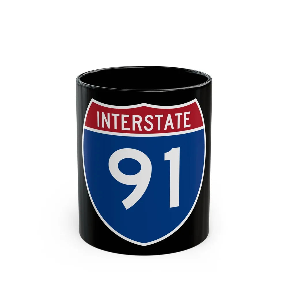 Interstate 91 (U.S. Highways) Black Coffee Mug-11oz-Go Mug Yourself