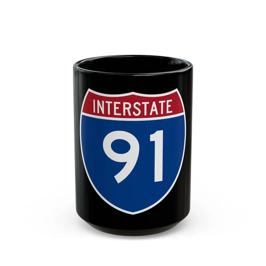 Interstate 91 (U.S. Highways) Black Coffee Mug-15oz-Go Mug Yourself