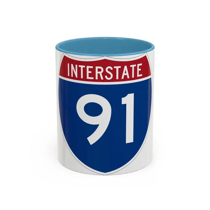 Interstate 91 (U.S. Highways) Accent Coffee Mug 11oz Light Blue - Go Mug Yourself