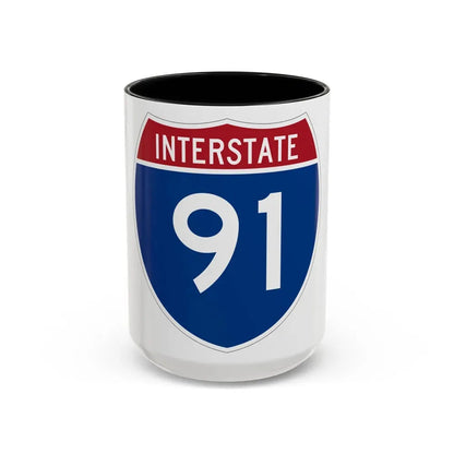 Interstate 91 (U.S. Highways) Accent Coffee Mug 15oz Black - Go Mug Yourself