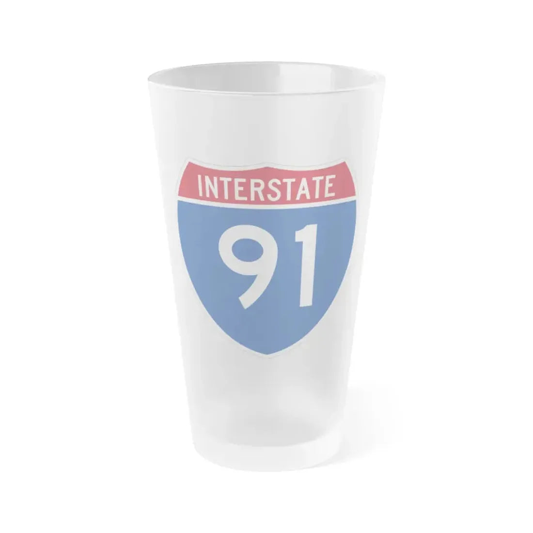 Interstate 91 (U.S. Highways) Frosted Pint Glass 16oz 16oz Frosted - Go Mug Yourself