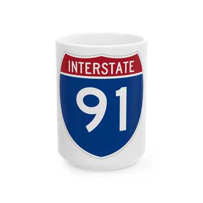 Interstate 91 (U.S. Highways) White Coffee Mug 15oz - Go Mug Yourself
