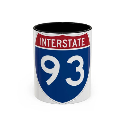 Interstate 93 (U.S. Highways) Accent Coffee Mug-11oz-Black-Go Mug Yourself