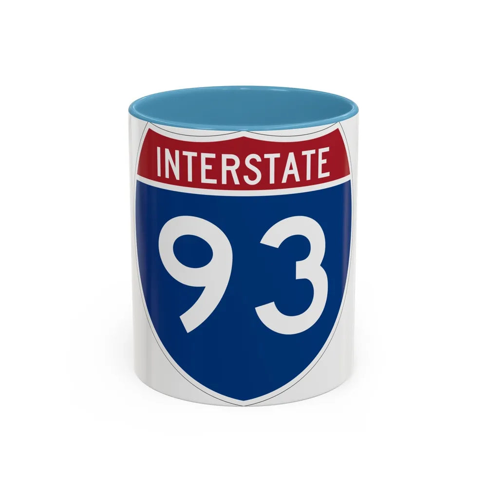 Interstate 93 (U.S. Highways) Accent Coffee Mug-11oz-Light Blue-Go Mug Yourself