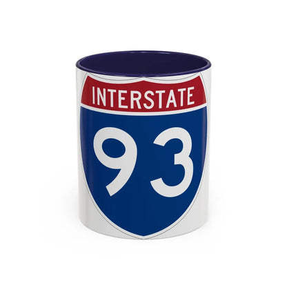 Interstate 93 (U.S. Highways) Accent Coffee Mug-11oz-Navy-Go Mug Yourself