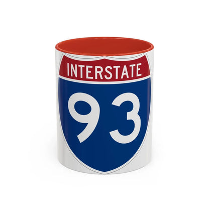 Interstate 93 (U.S. Highways) Accent Coffee Mug-11oz-Red-Go Mug Yourself