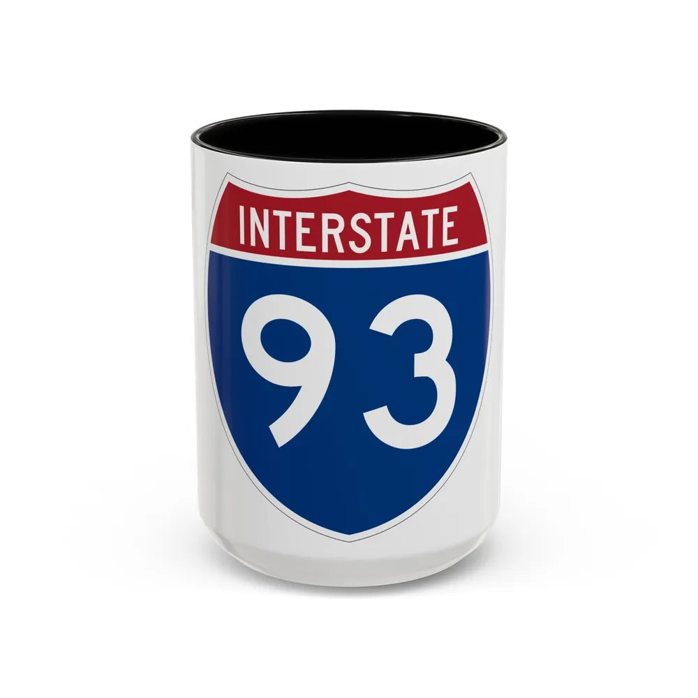 Interstate 93 (U.S. Highways) Accent Coffee Mug-15oz-Black-Go Mug Yourself