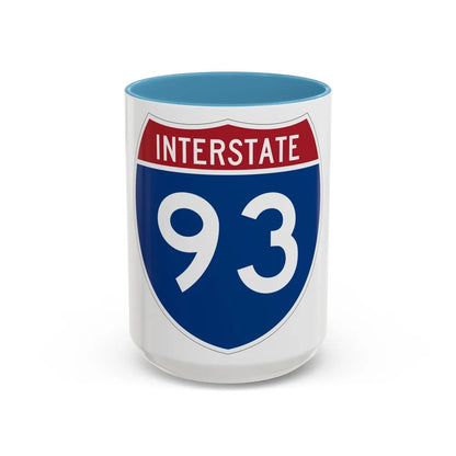 Interstate 93 (U.S. Highways) Accent Coffee Mug-15oz-Light Blue-Go Mug Yourself