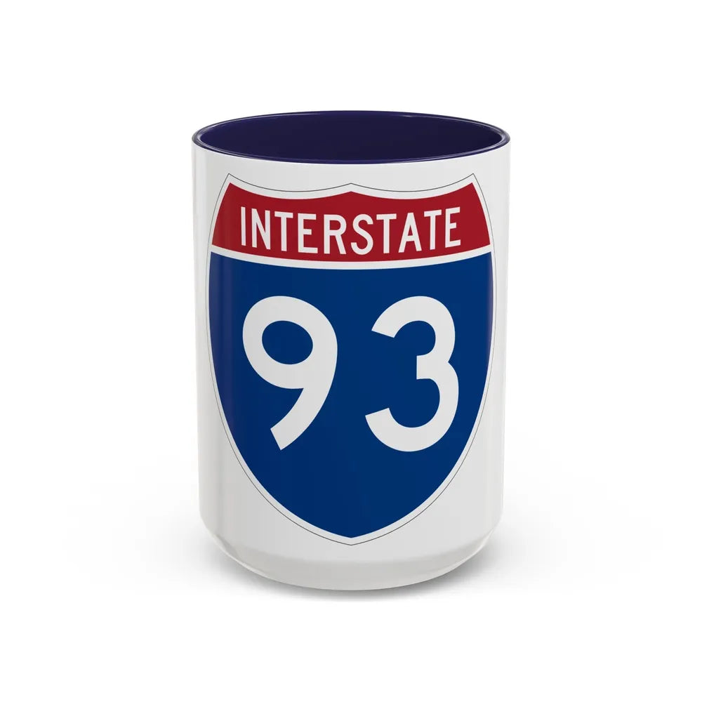 Interstate 93 (U.S. Highways) Accent Coffee Mug-15oz-Navy-Go Mug Yourself