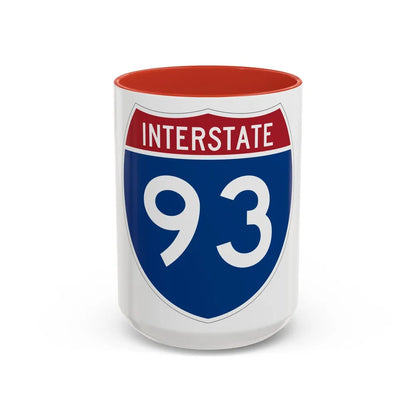 Interstate 93 (U.S. Highways) Accent Coffee Mug-15oz-Red-Go Mug Yourself