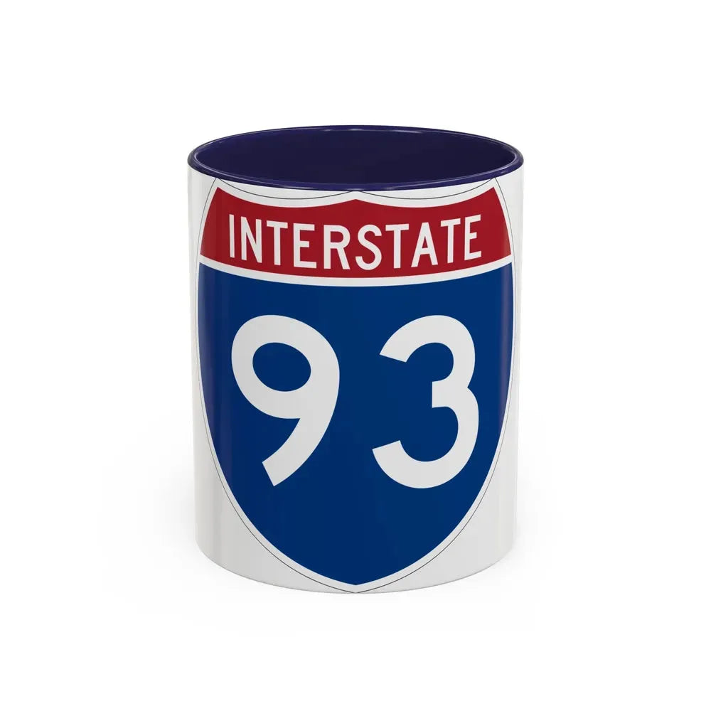 Interstate 93 (U.S. Highways) Accent Coffee Mug 11oz Navy - Go Mug Yourself