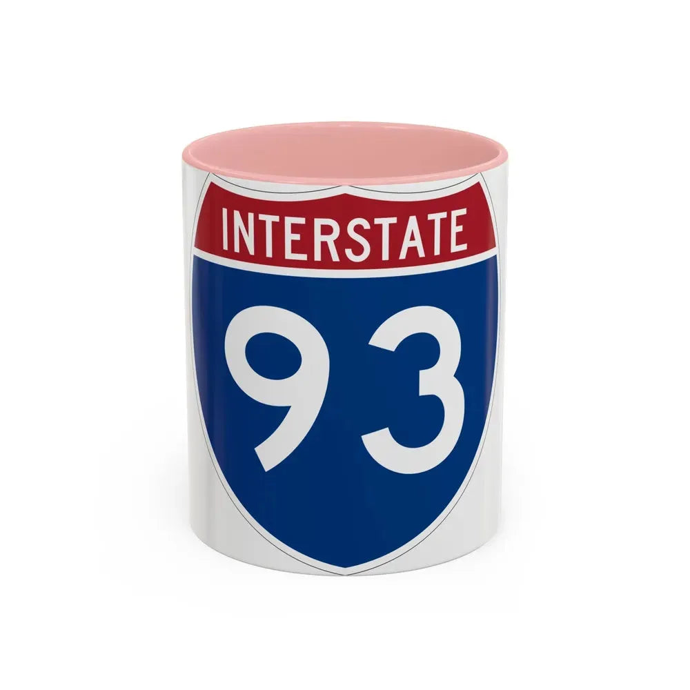 Interstate 93 (U.S. Highways) Accent Coffee Mug 11oz Pink - Go Mug Yourself