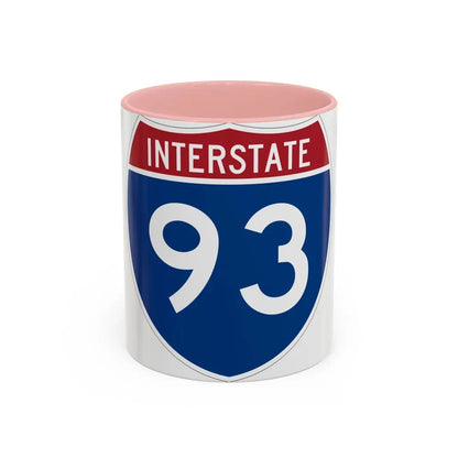 Interstate 93 (U.S. Highways) Accent Coffee Mug 11oz Pink - Go Mug Yourself