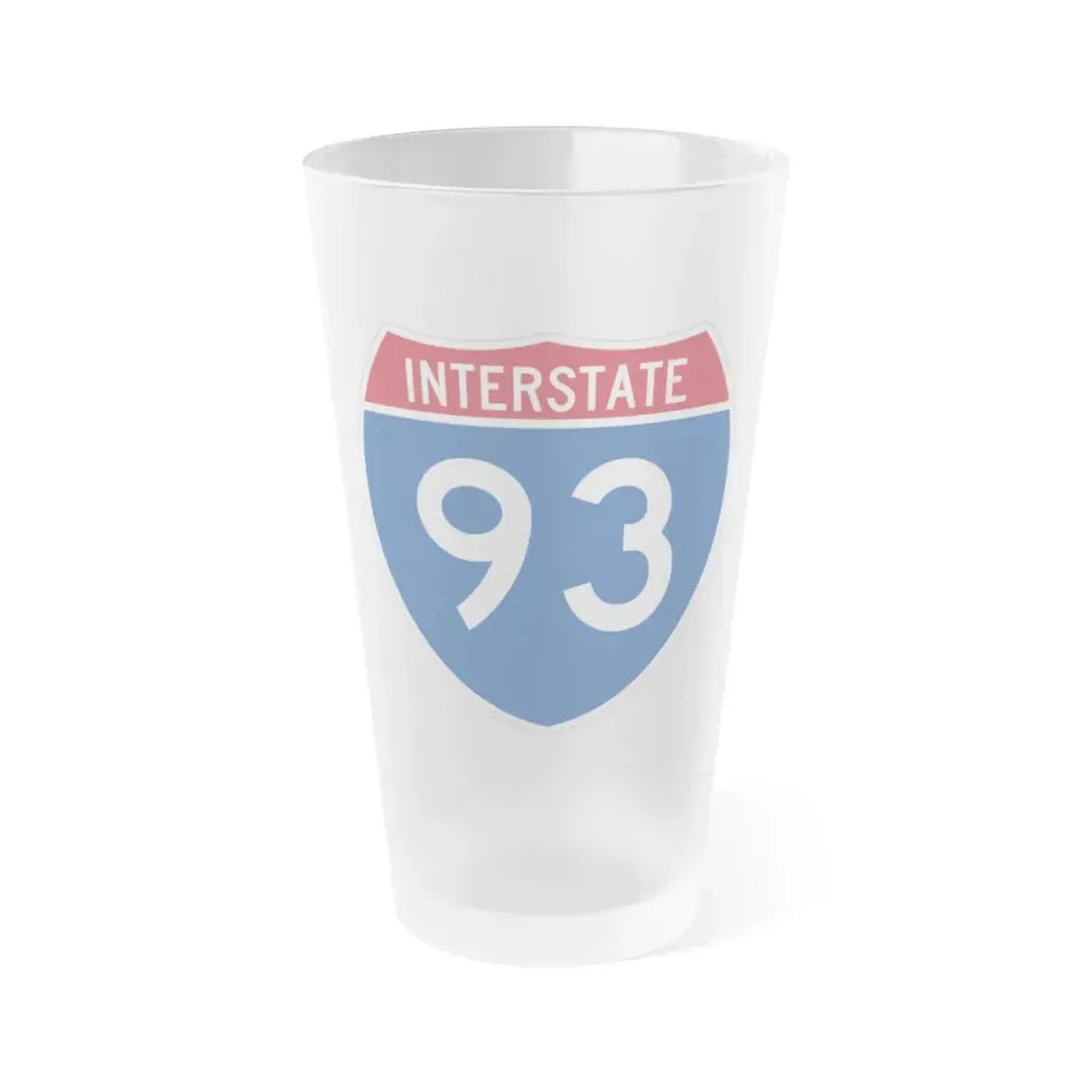 Interstate 93 (U.S. Highways) Frosted Pint Glass 16oz 16oz Frosted - Go Mug Yourself