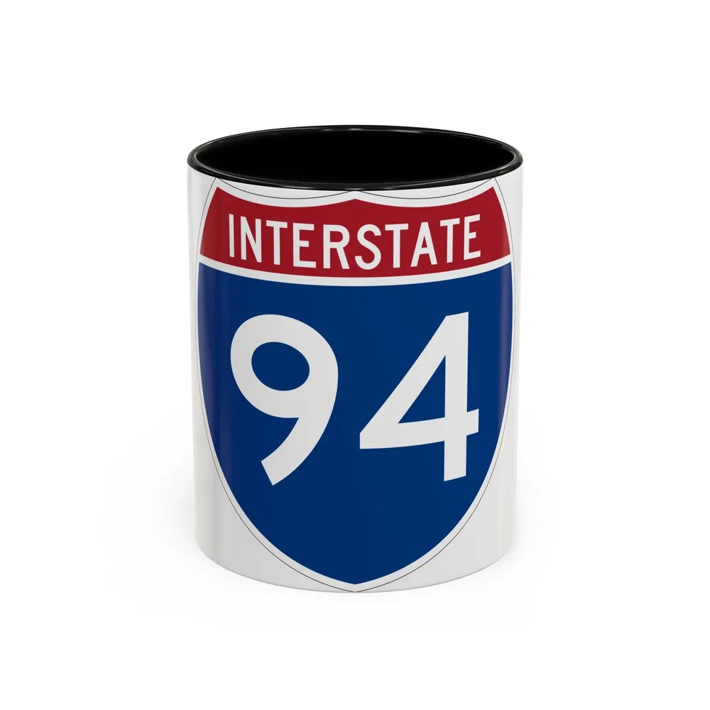 Interstate 94 (U.S. Highways) Accent Coffee Mug-11oz-Black-Go Mug Yourself