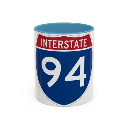 Interstate 94 (U.S. Highways) Accent Coffee Mug-11oz-Light Blue-Go Mug Yourself