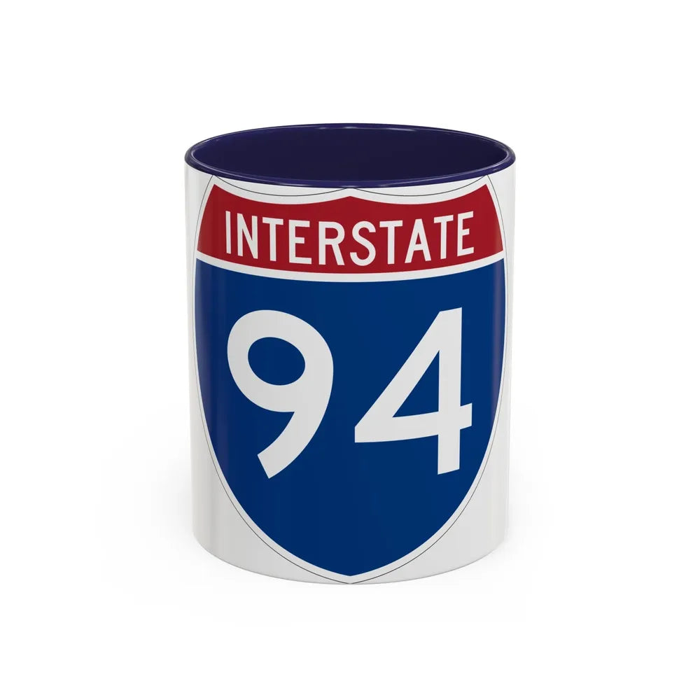 Interstate 94 (U.S. Highways) Accent Coffee Mug-11oz-Navy-Go Mug Yourself