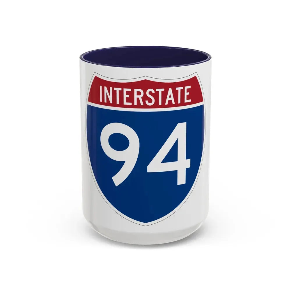 Interstate 94 (U.S. Highways) Accent Coffee Mug 15oz Navy - Go Mug Yourself