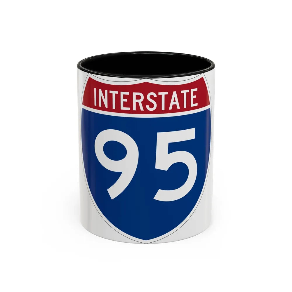 Interstate 95 (U.S. Highways) Accent Coffee Mug-11oz-Black-Go Mug Yourself