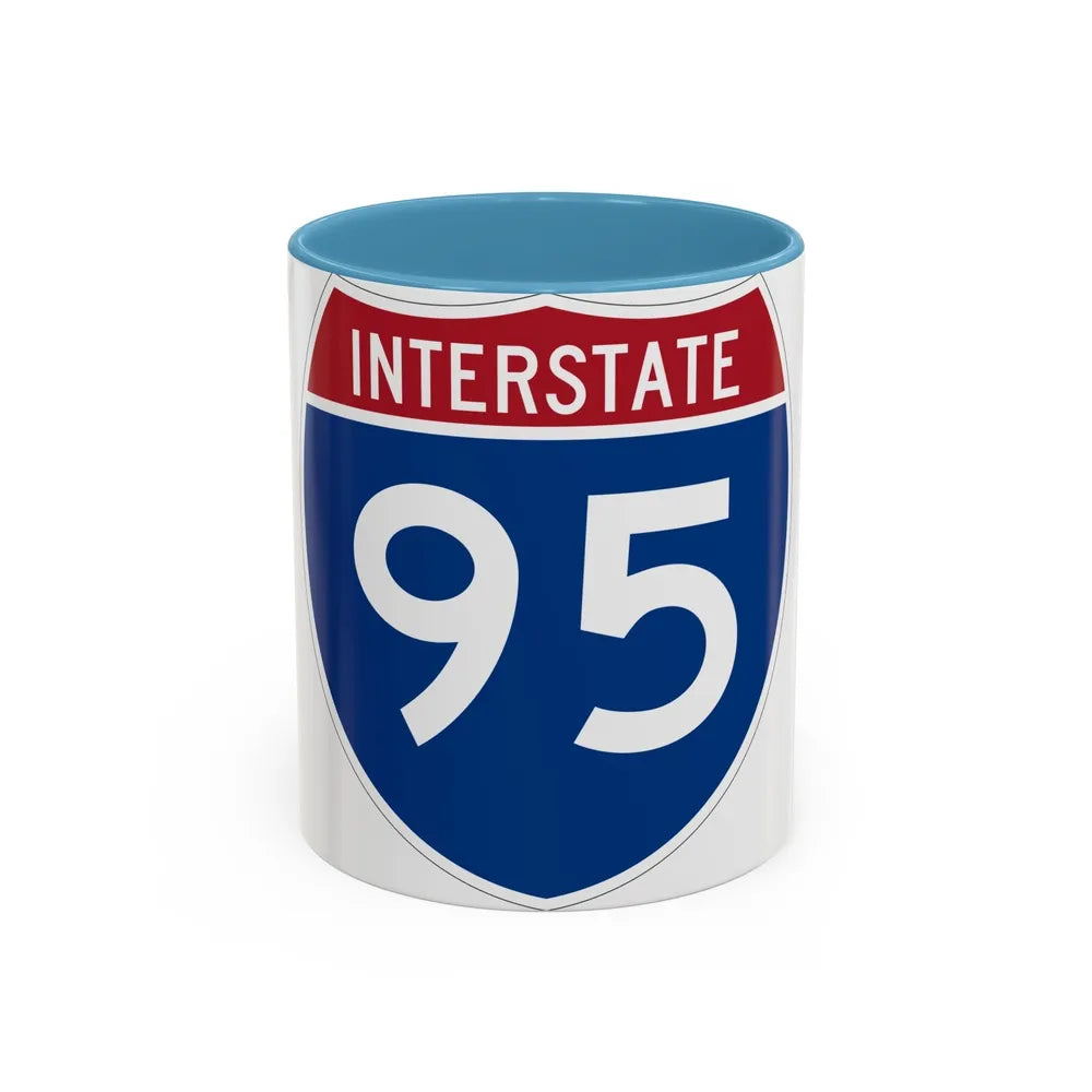 Interstate 95 (U.S. Highways) Accent Coffee Mug-11oz-Light Blue-Go Mug Yourself