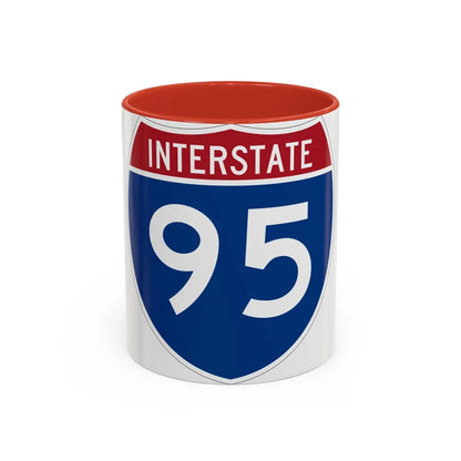 Interstate 95 (U.S. Highways) Accent Coffee Mug-11oz-Red-Go Mug Yourself